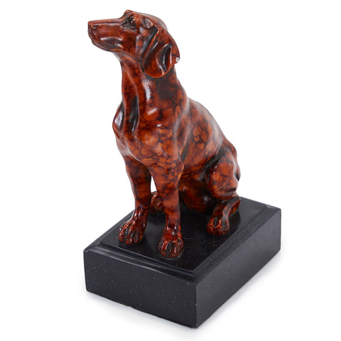 Red Marbled Dachshund Bookends (A+D)