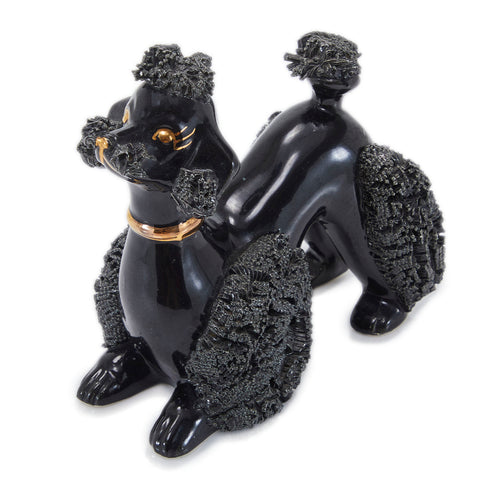 Black Poodle Ceramic Figurine