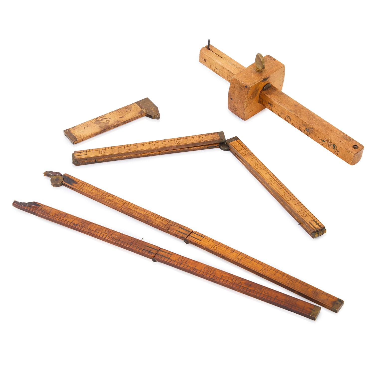 Wood Rustic Ruler Collection (A+D) - Gil & Roy Props