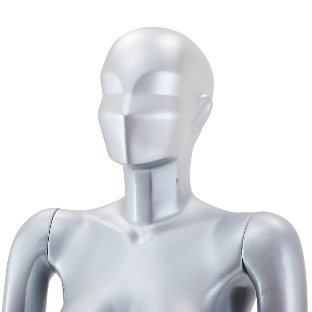 Silver Female Abstract Mannequin Sculpture