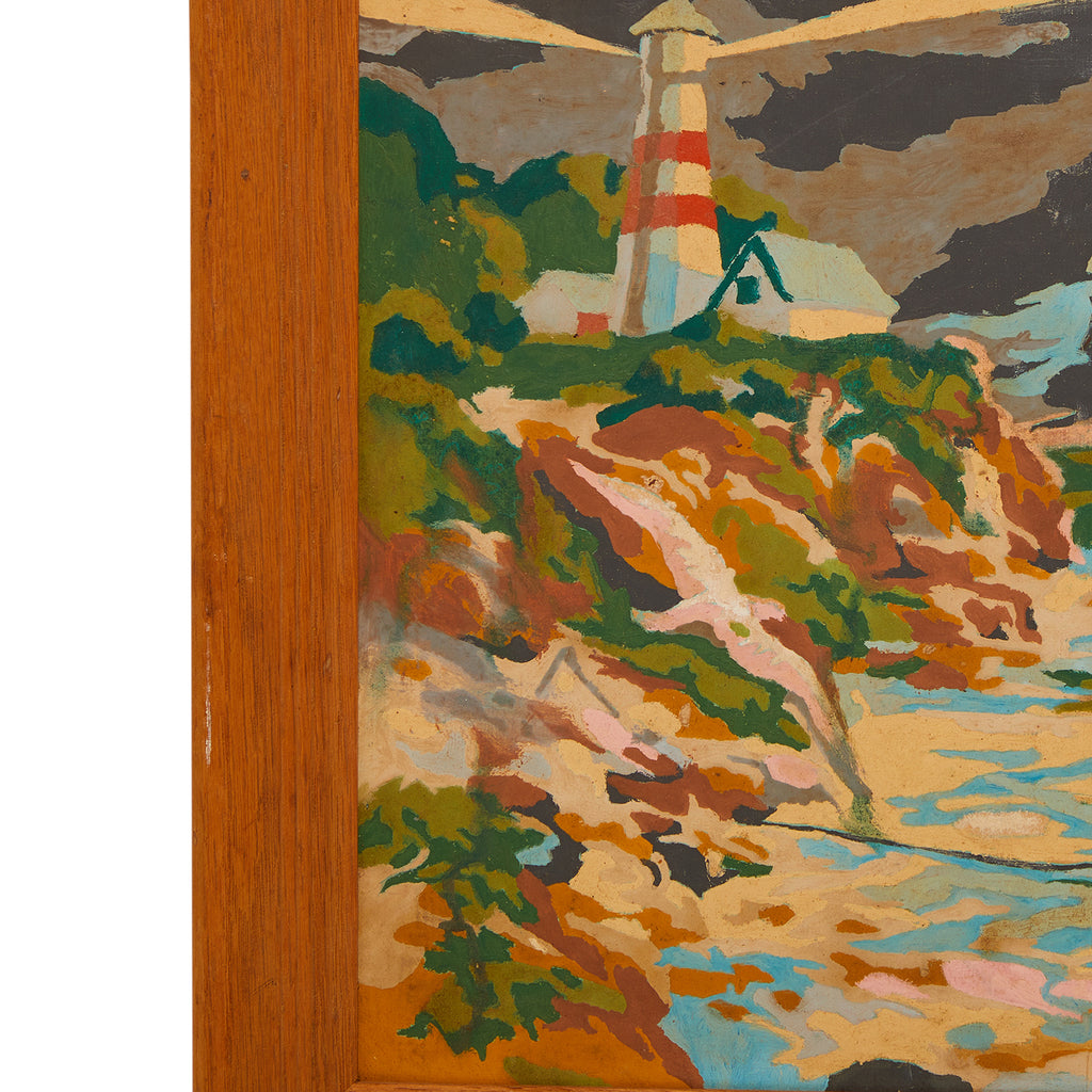 00.94 (A+D) PBN Lighthouse on the Beach Painting