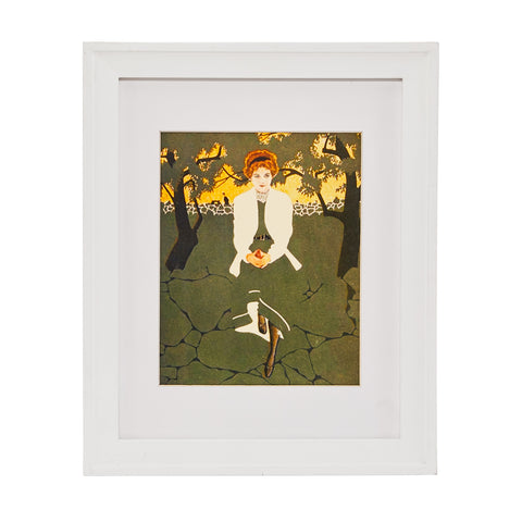 0.111 (A+D) Lady in Green Dress Coles Phillips Print
