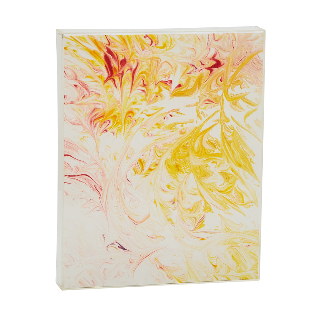0005 (A+D) Yellow and Red Marbled Painting