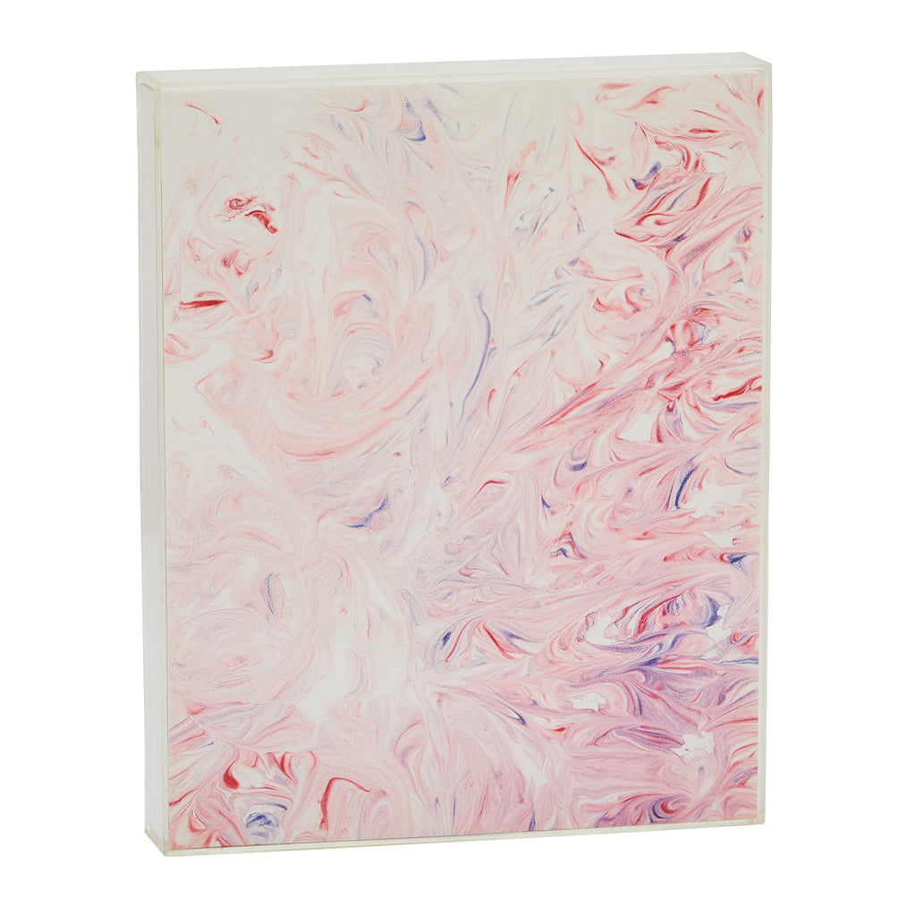 0057 (A+D) Pink and Blue Marbled Painting