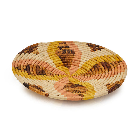 Multi Woven Rattan Bowl with Floral Design (A+D)