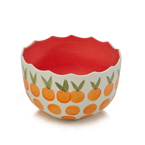 White Scalloped Bowl with Oranges (A+D)