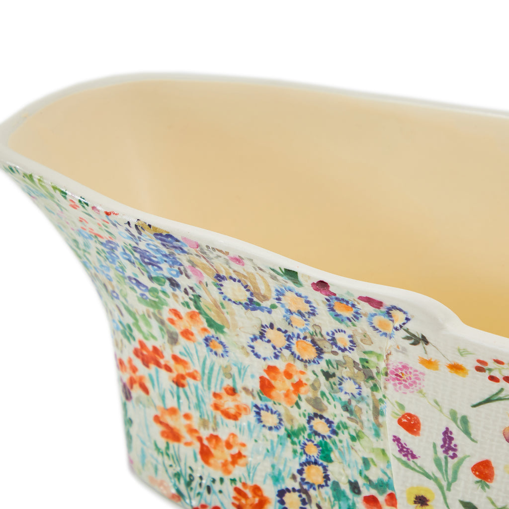 White Small Floral Ceramic Dish (A+D)