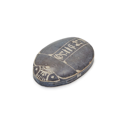 Grey Etched Stone Scarab (A+D)
