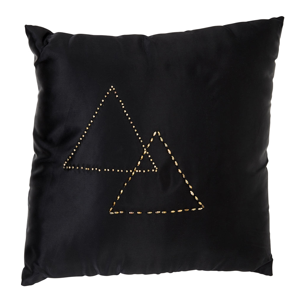 Black Beaded Triangle Pillow