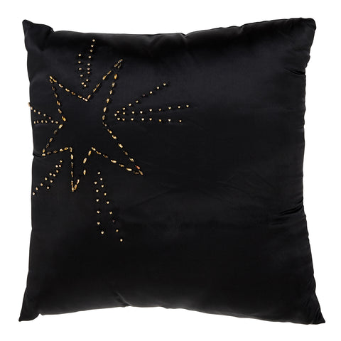 Black Beaded Star Pillow