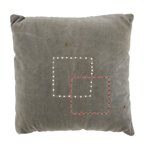 Grey Overlapping Bead Squares Pillow