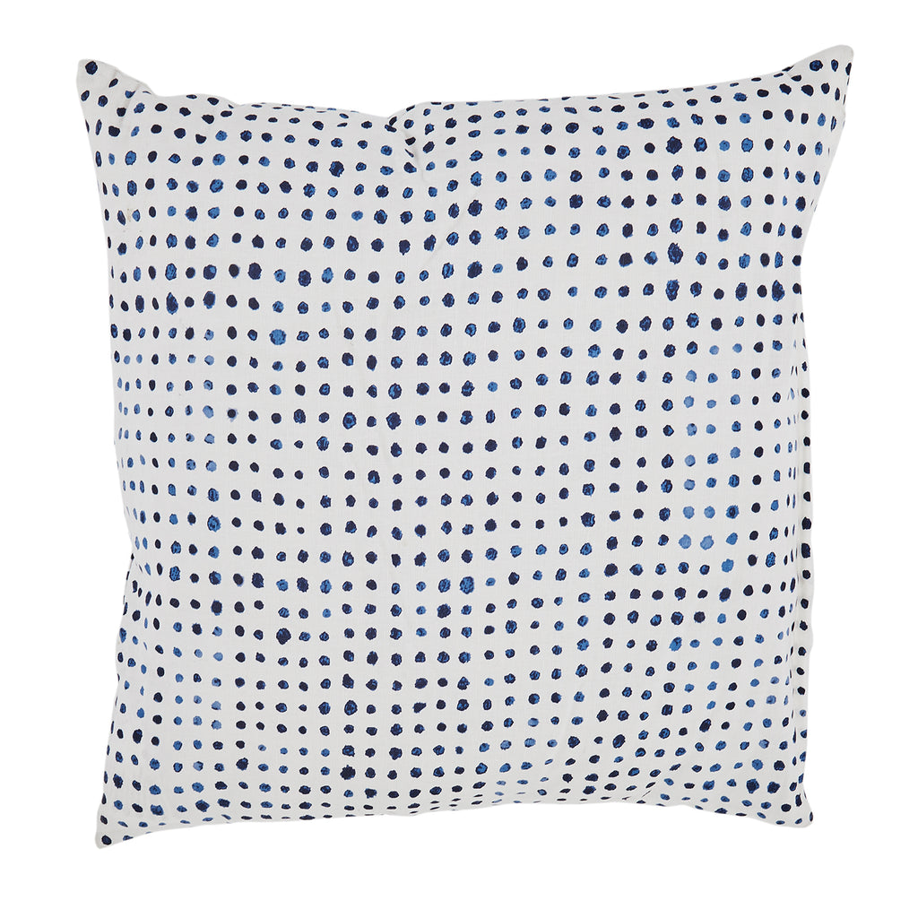 Blue Painted Dots Pillow