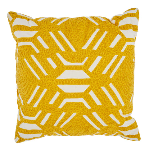 Yellow Textured Decorative Pillow