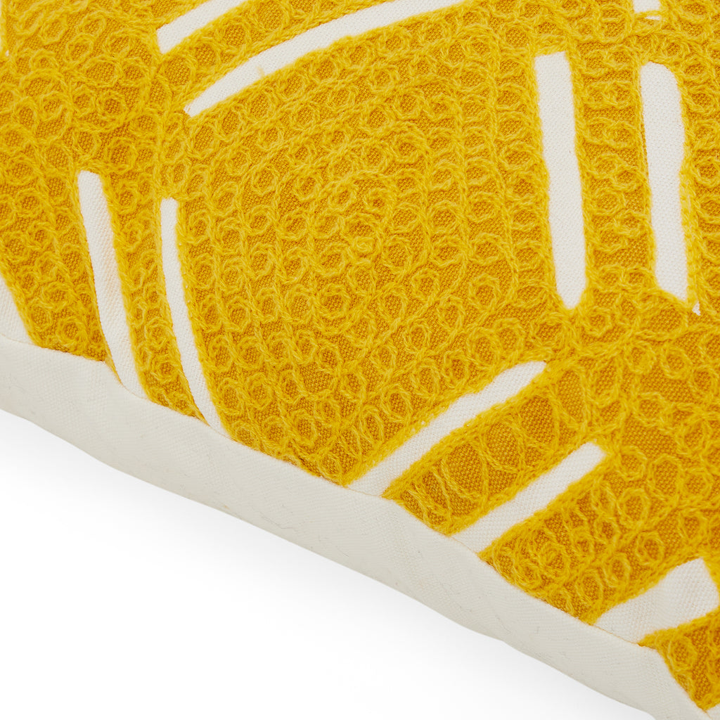 Yellow Textured Decorative Pillow