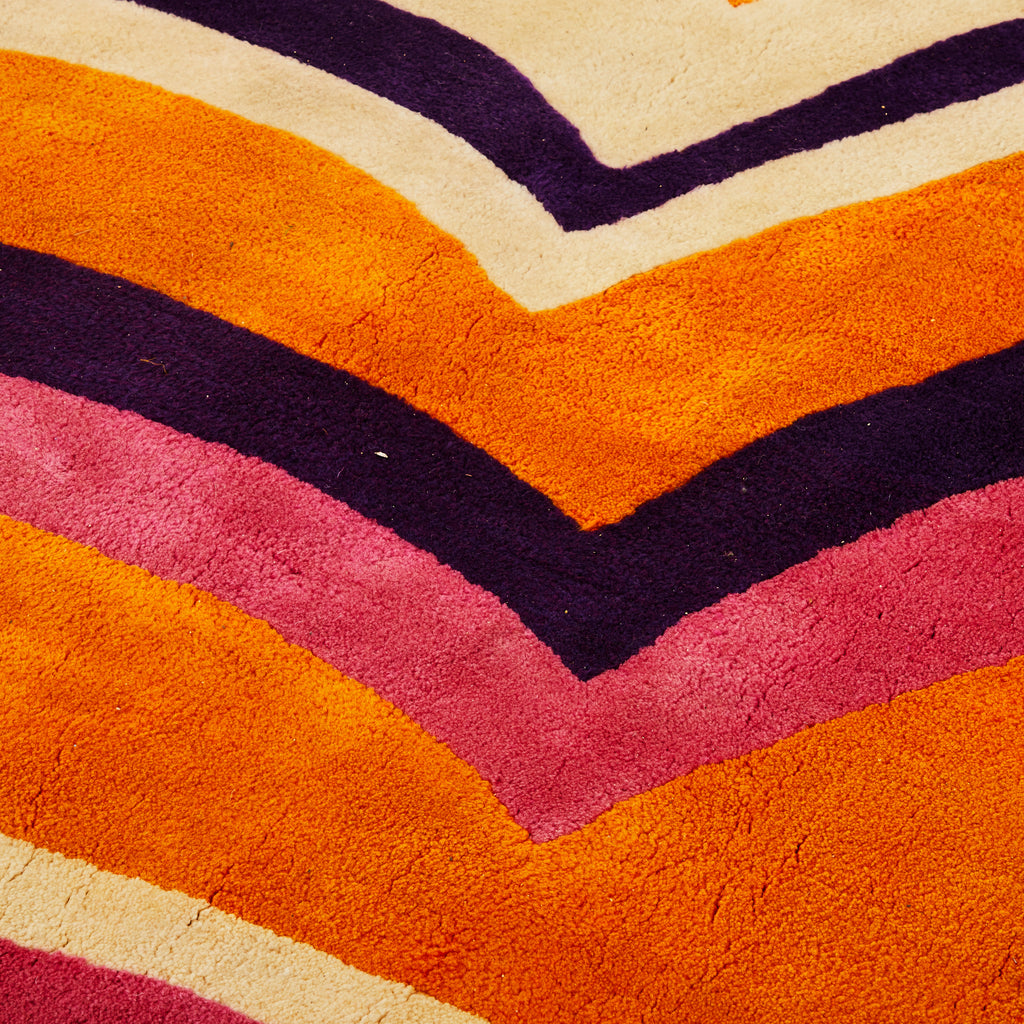 Pink and Orange Vintage Abstract Rug