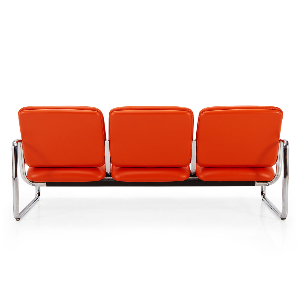 Orange Vinyl Tandem Bench Seating