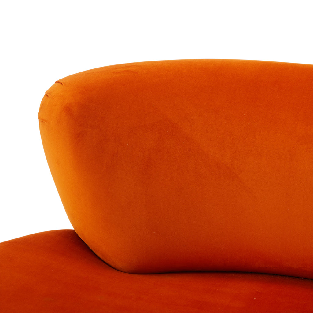 Orange Modern Cloud Loveseat Sofa