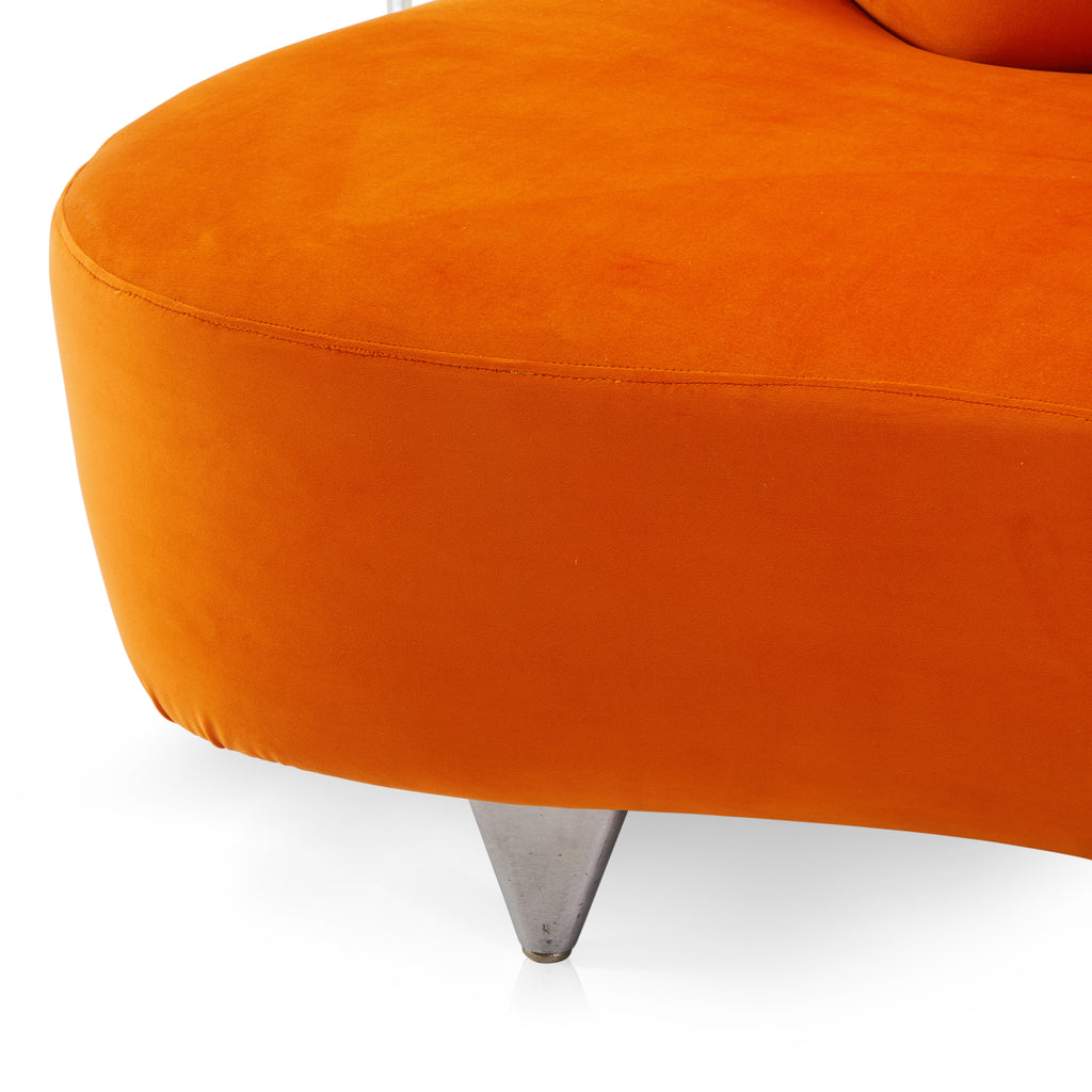 Orange Modern Cloud Loveseat Sofa