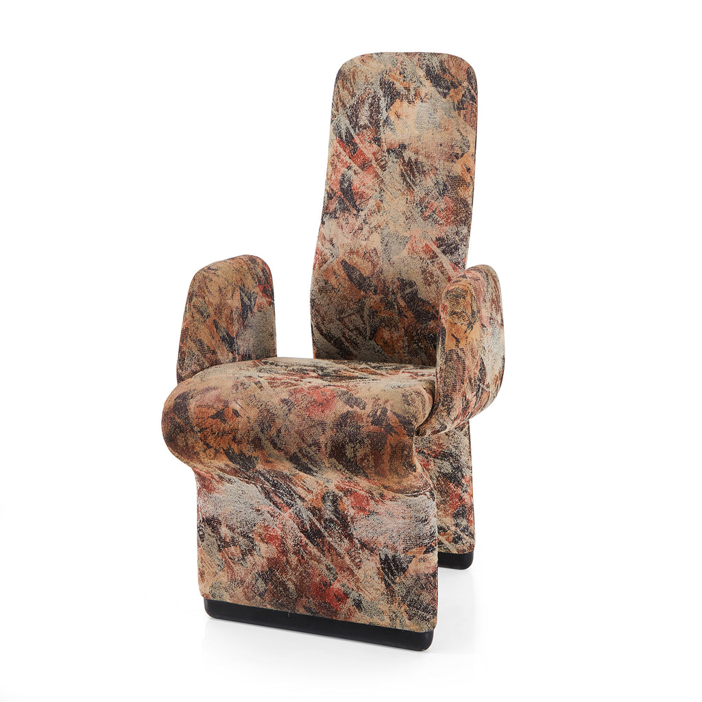 Brown 90's High Back Abstract Arm Chair