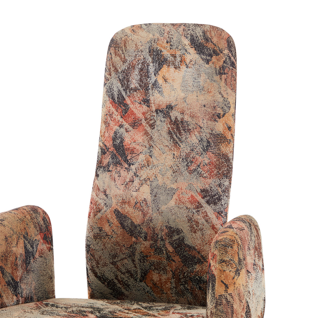 Brown 90's High Back Abstract Arm Chair