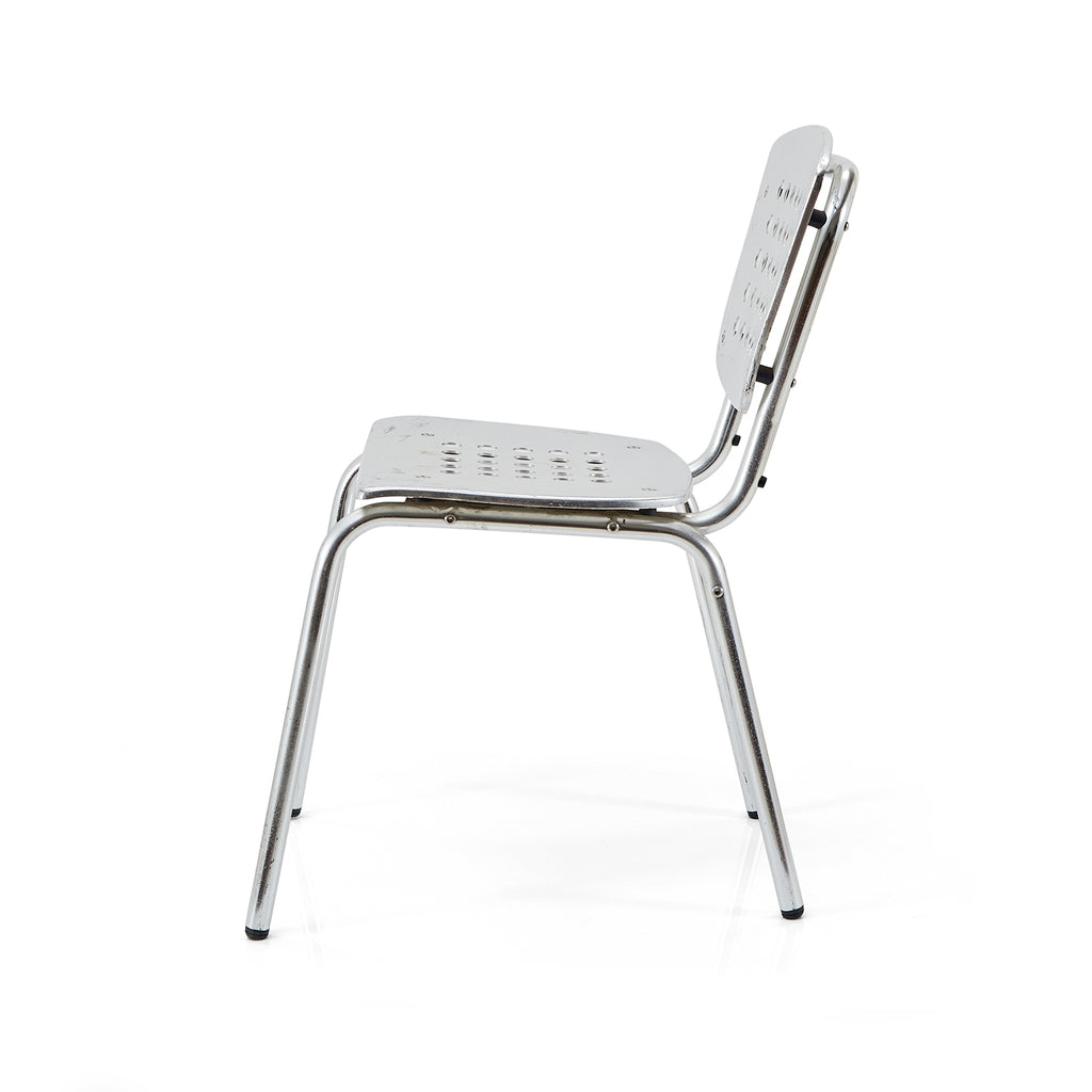 Chrome Perforated Cafe Dining Chair