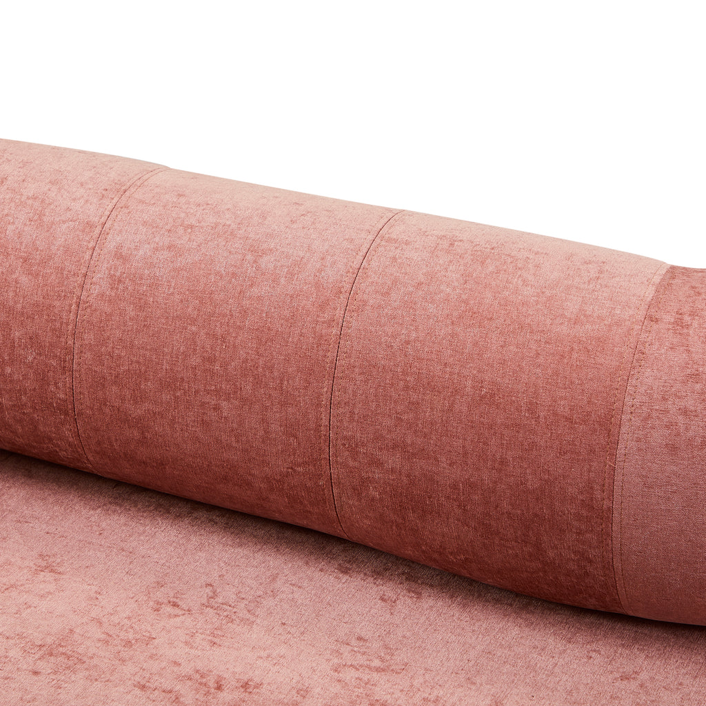 Large Pale Pink Velvet Serpentine Lounge Sofa