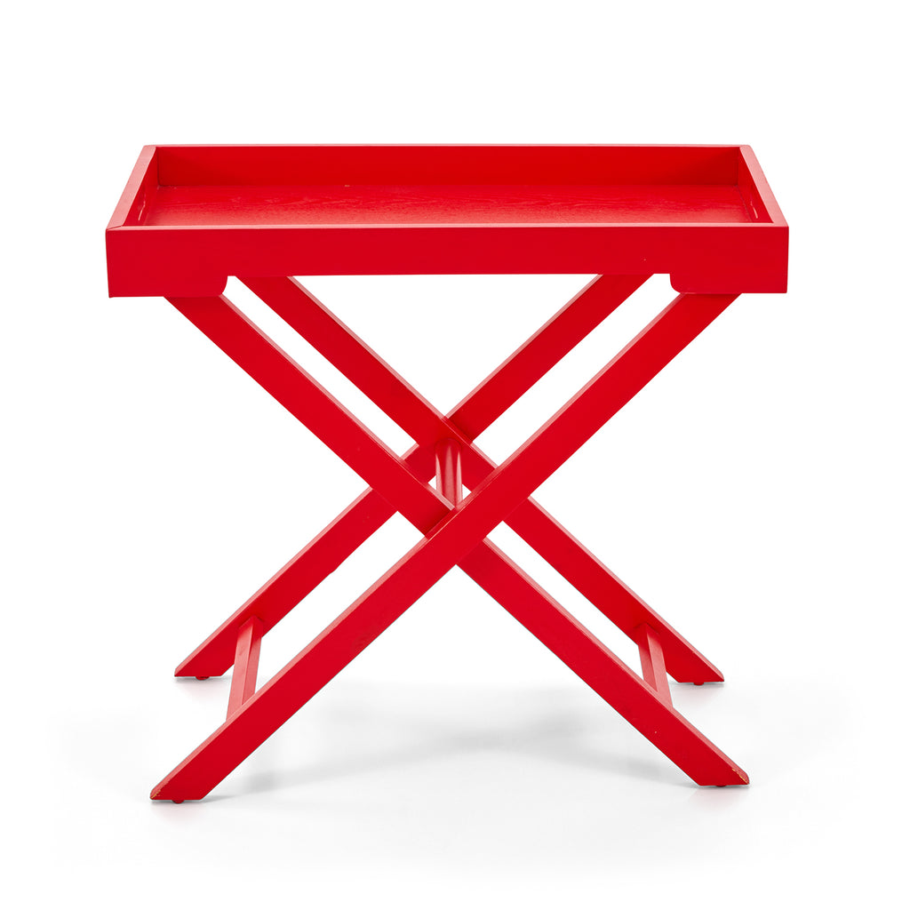 Red Folding Tray Table