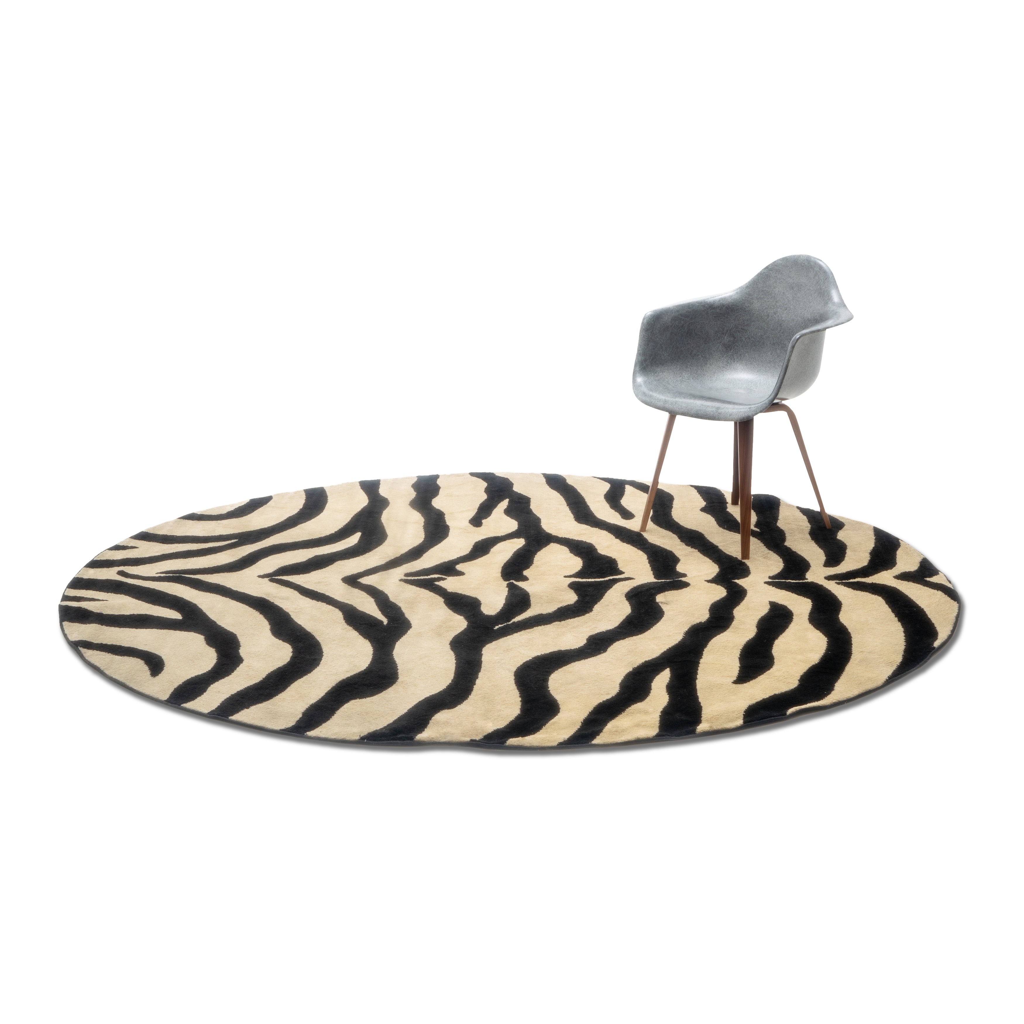 Circle Zebra Rug Black & White Zebra Circle Rug - Gil & Roy Props
