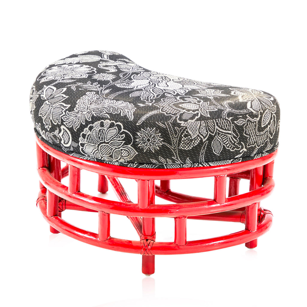 Red Bamboo Ottoman