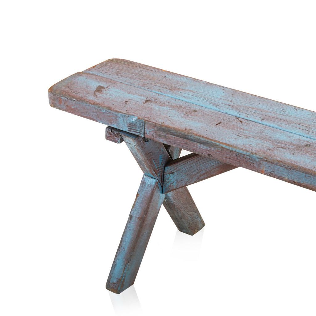 Rustic Blue Picnic Table and Benches