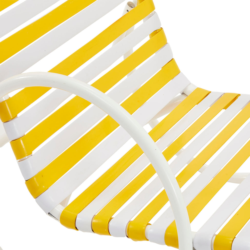 Yellow and White Outdoor Chaise Lounger