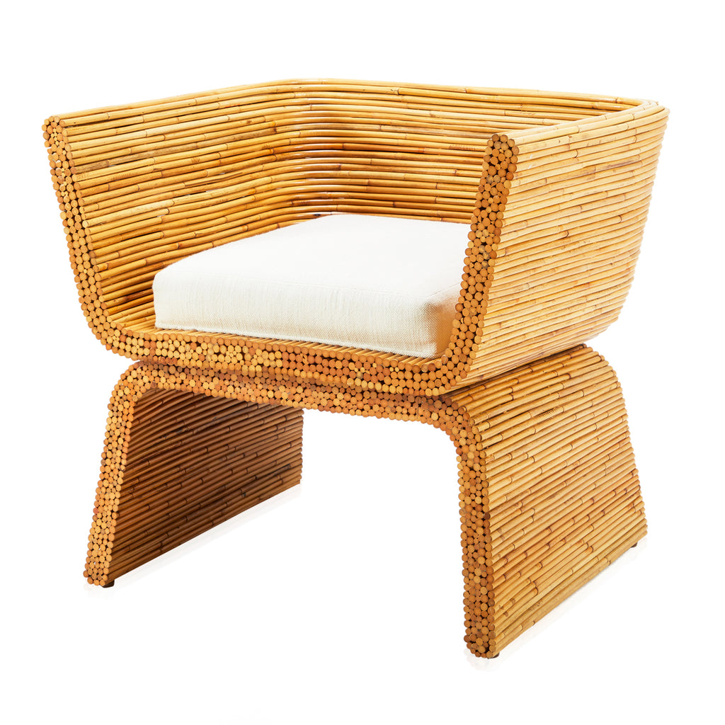 Wood Bamboo Contemporary Outdoor Lounge Chair