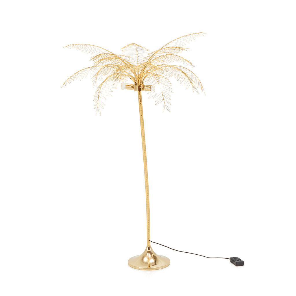 Modern Gold Metal Palm Floor Lamp