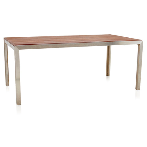 Modernica Stainless + Teak Outdoor Dining Table