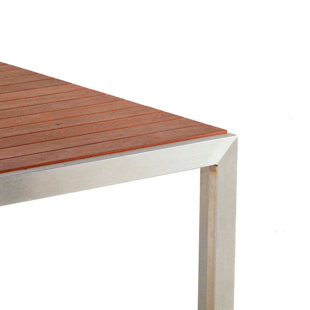 Modernica Stainless + Teak Outdoor Dining Table