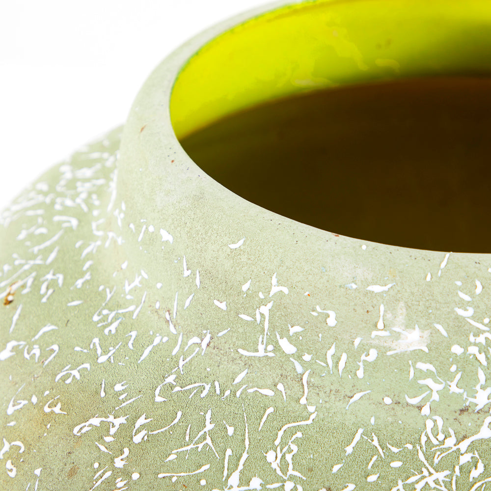 Green Light Textured Ceramic Vase
