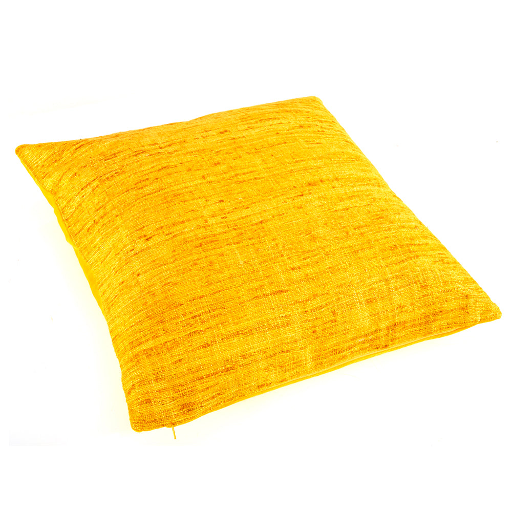 Yellow Frayed Weave Pillow - Square