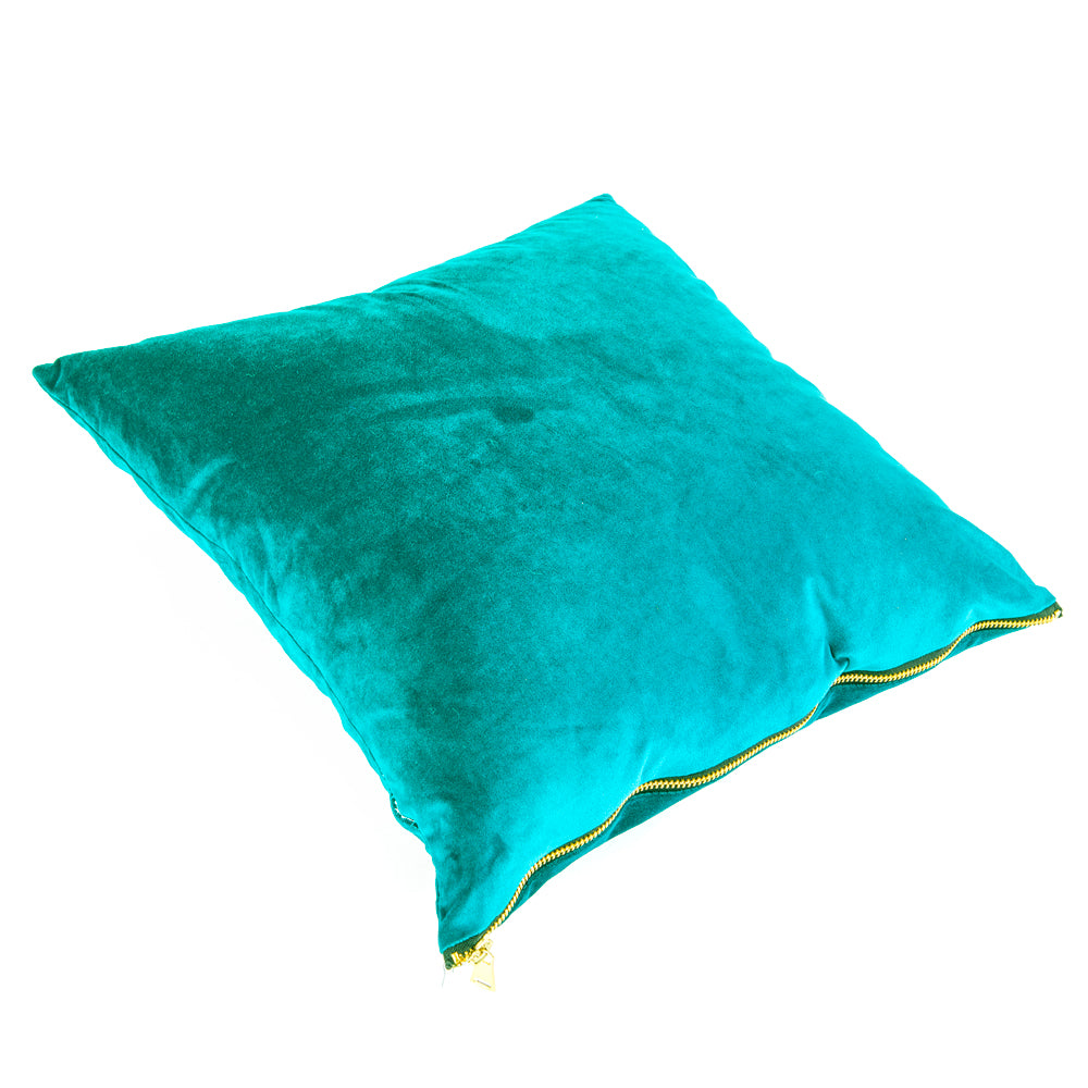 Turquoise Velvet Pillow