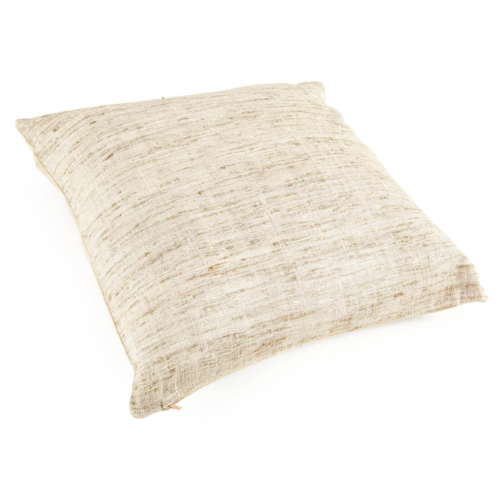 White Frayed Weave Pillow - Square