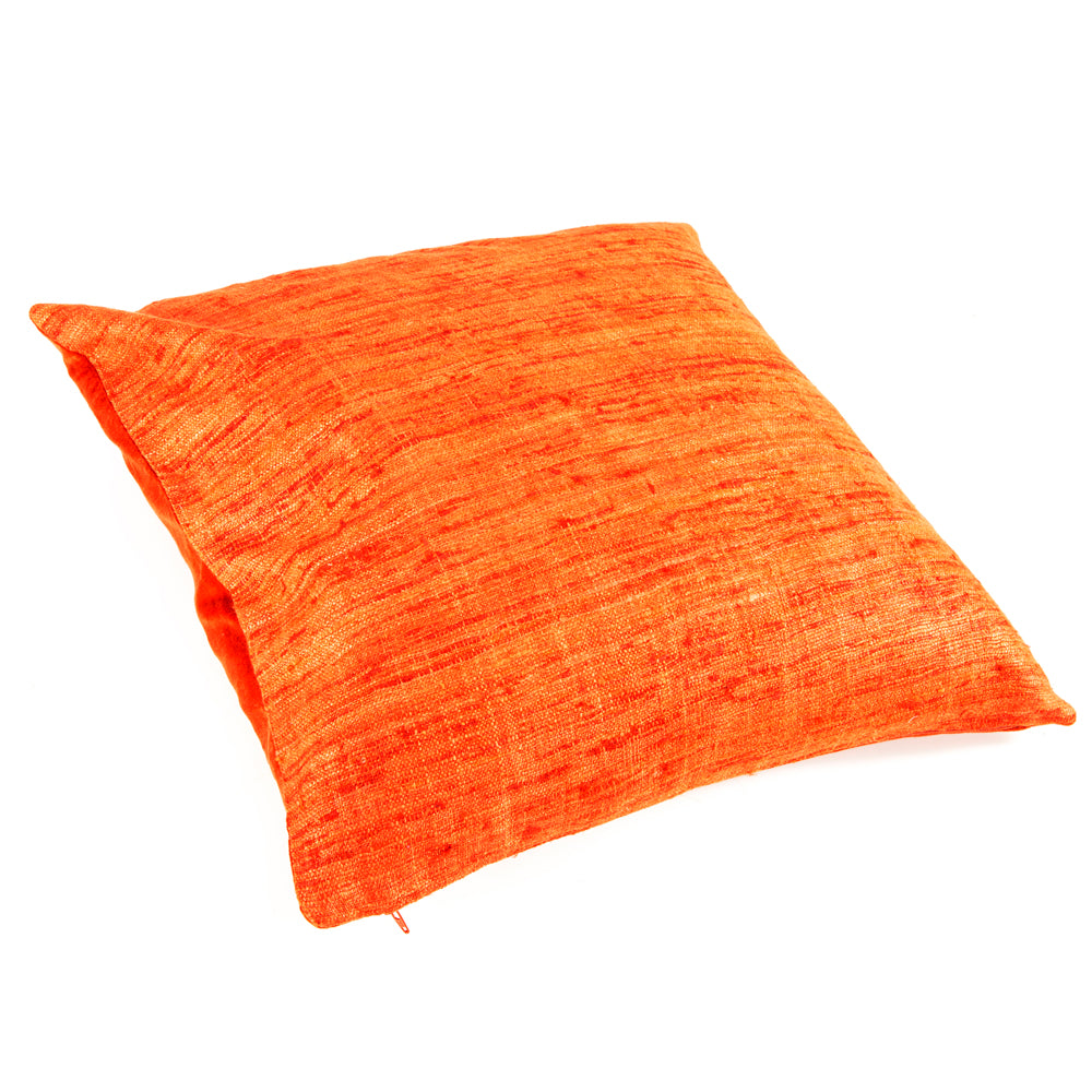Frayed Weave Orange Pillow - Square