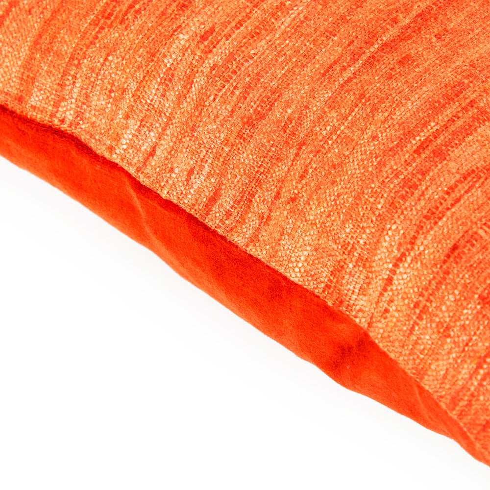 Orange Frayed Weave Lumbar Pillow - Small