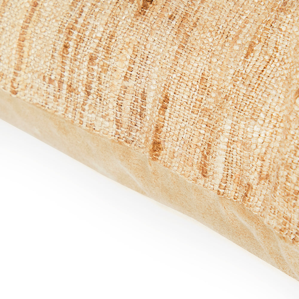 Beige Frayed Weave Pillow - Square