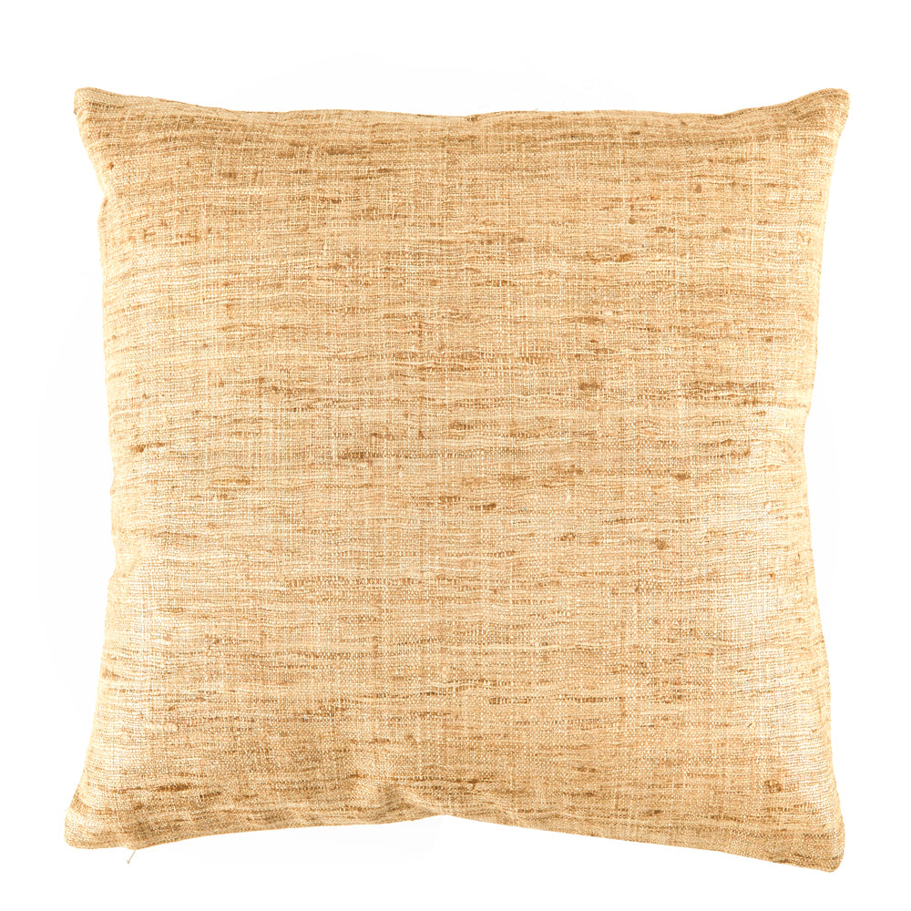 Beige Frayed Weave Pillow - Square