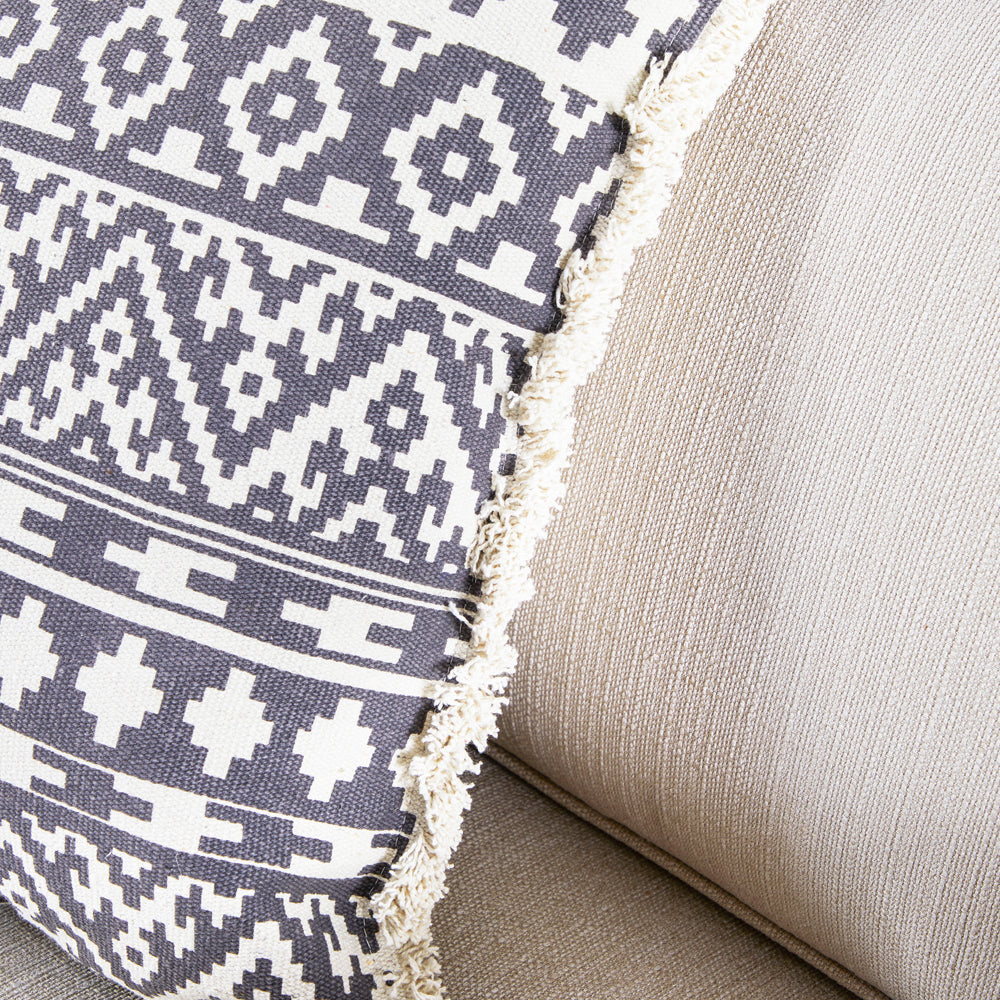 Grey & White Aztec Patterned Pillow
