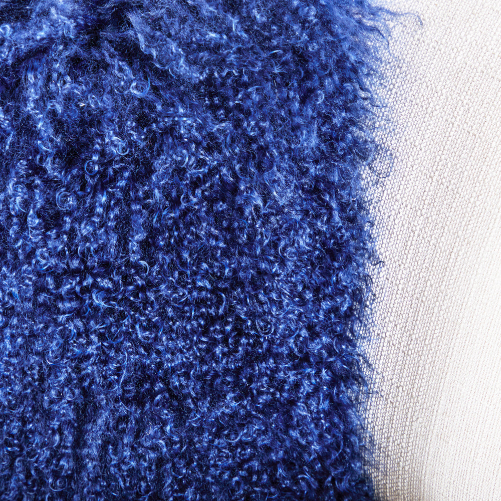 Blue Fur Pillow