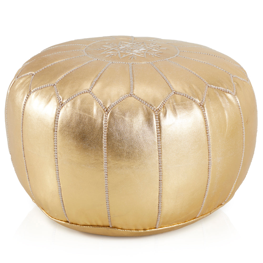 Light Gold Plush Ottoman