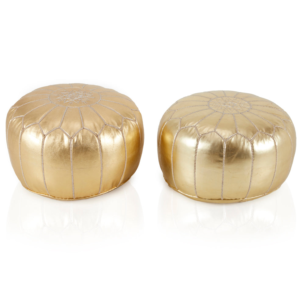 Light Gold Plush Ottoman