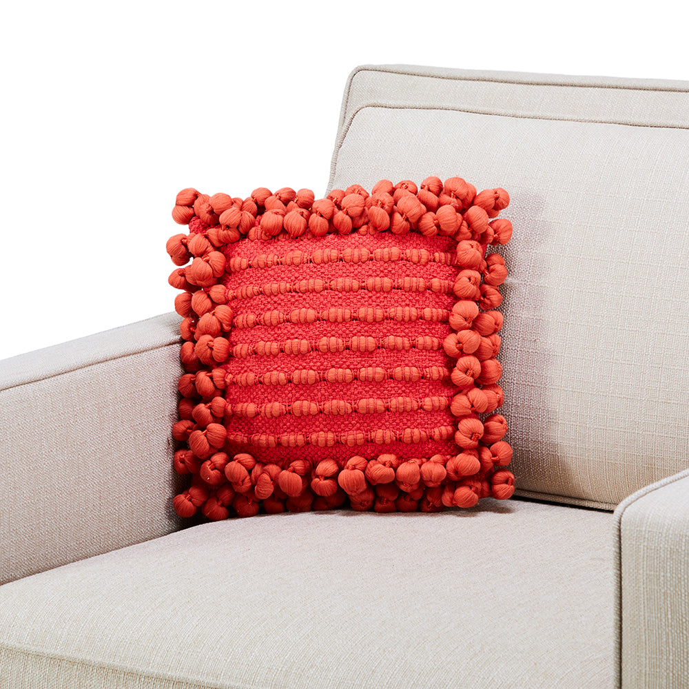 Red Knotted Tassel Pillow