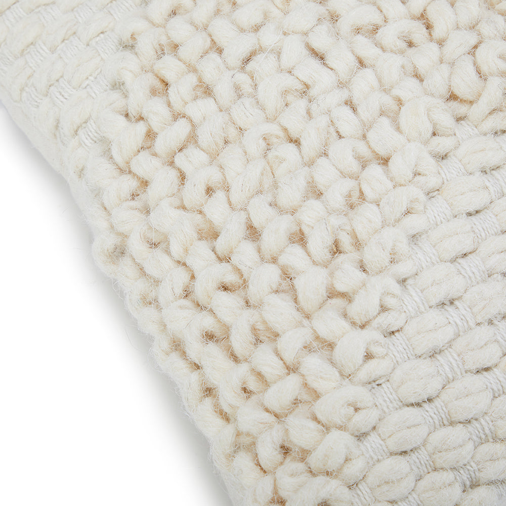 Cream Knit Chevron Lumbar Pillow