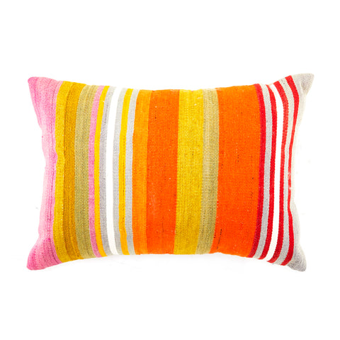 Sunset Color Stripes Stitch Pillow